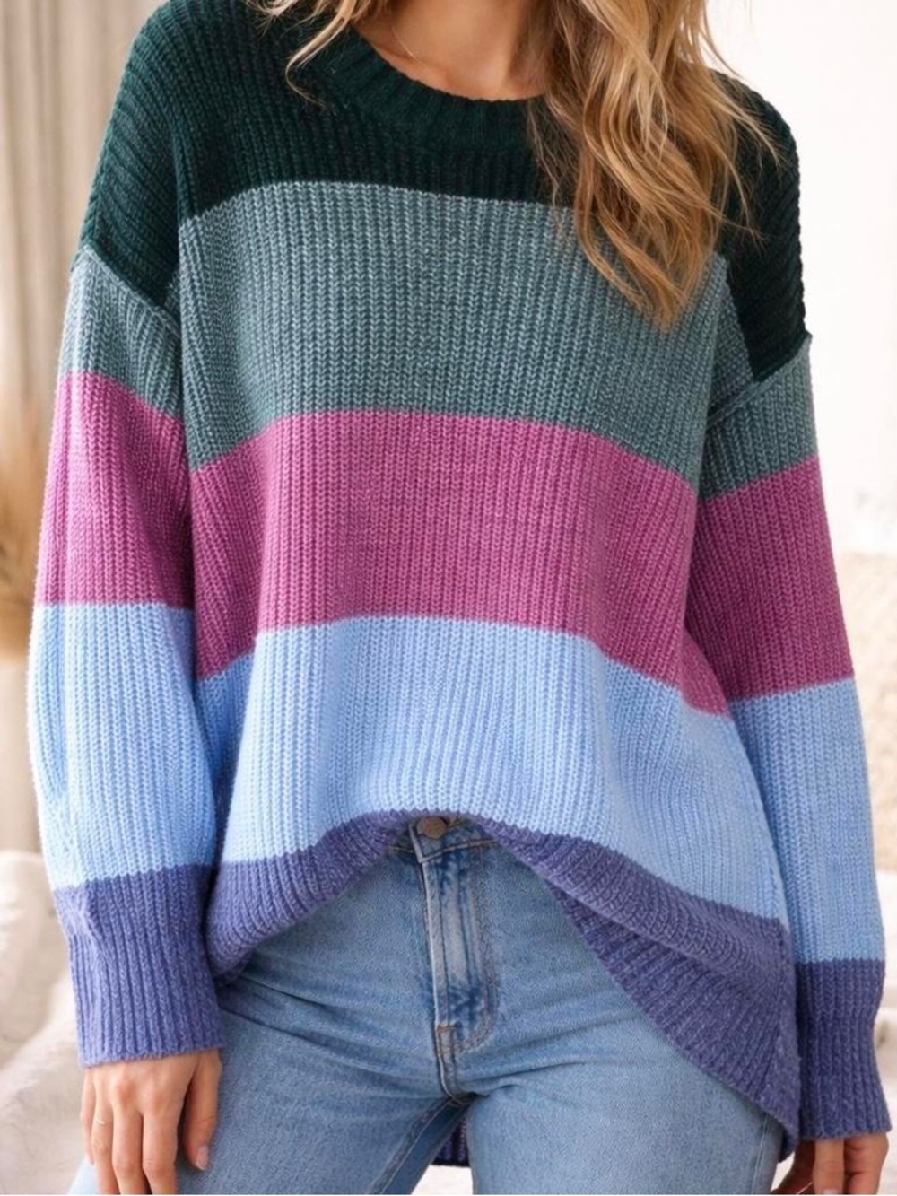 American Eagle Color Block Crewneck Sweater Size XS